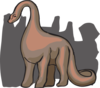 Brown Shaded Brachiosaurus Clip Art